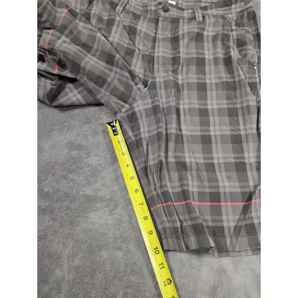 Lululemon Shorts Mens Size 32 Chino Outdoors Pockets Lightweight Gray Squares C2